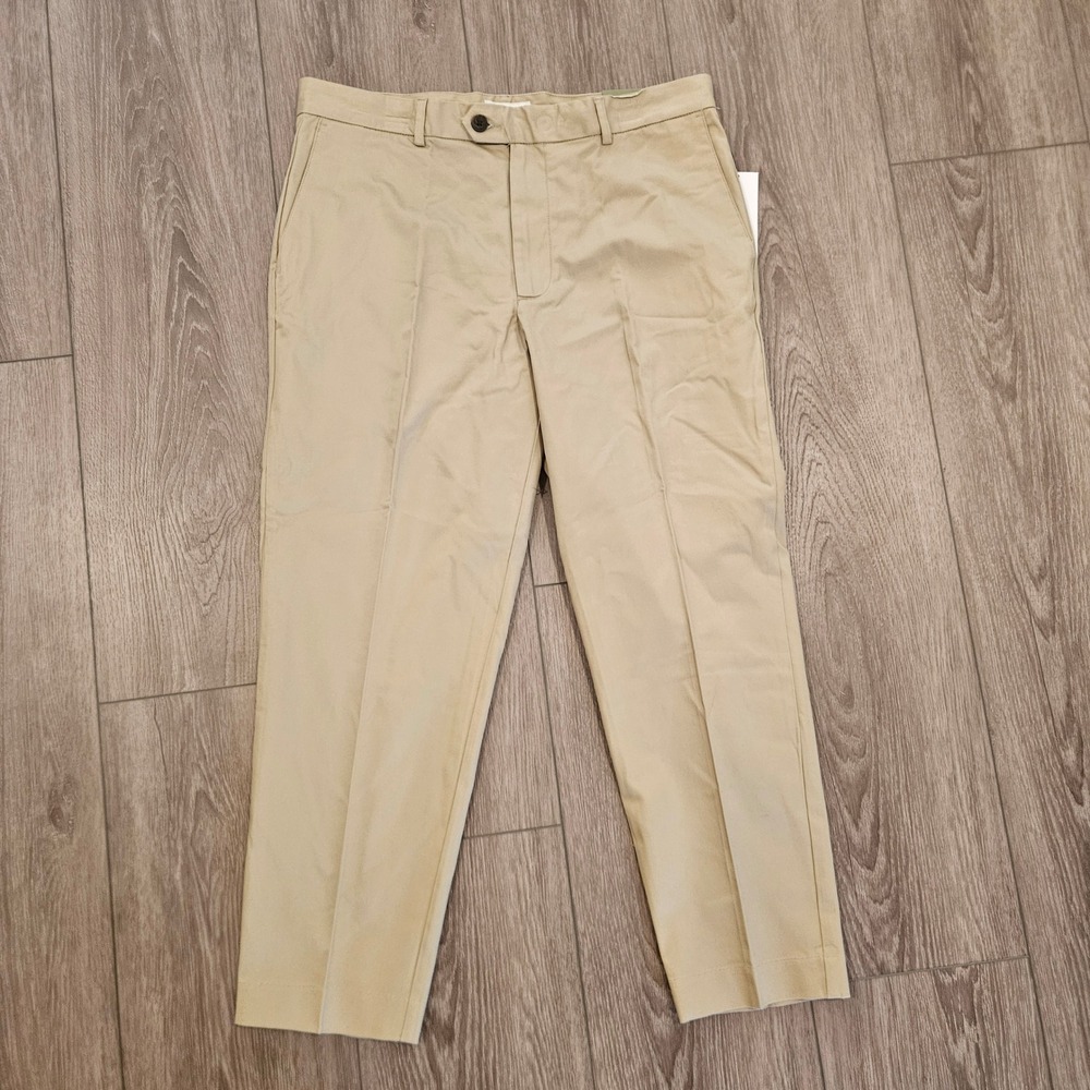 Goodfellow & Co Mens Slim Trouser Khaki Tan Dress Pants 36x30 Stretch Chino NWT